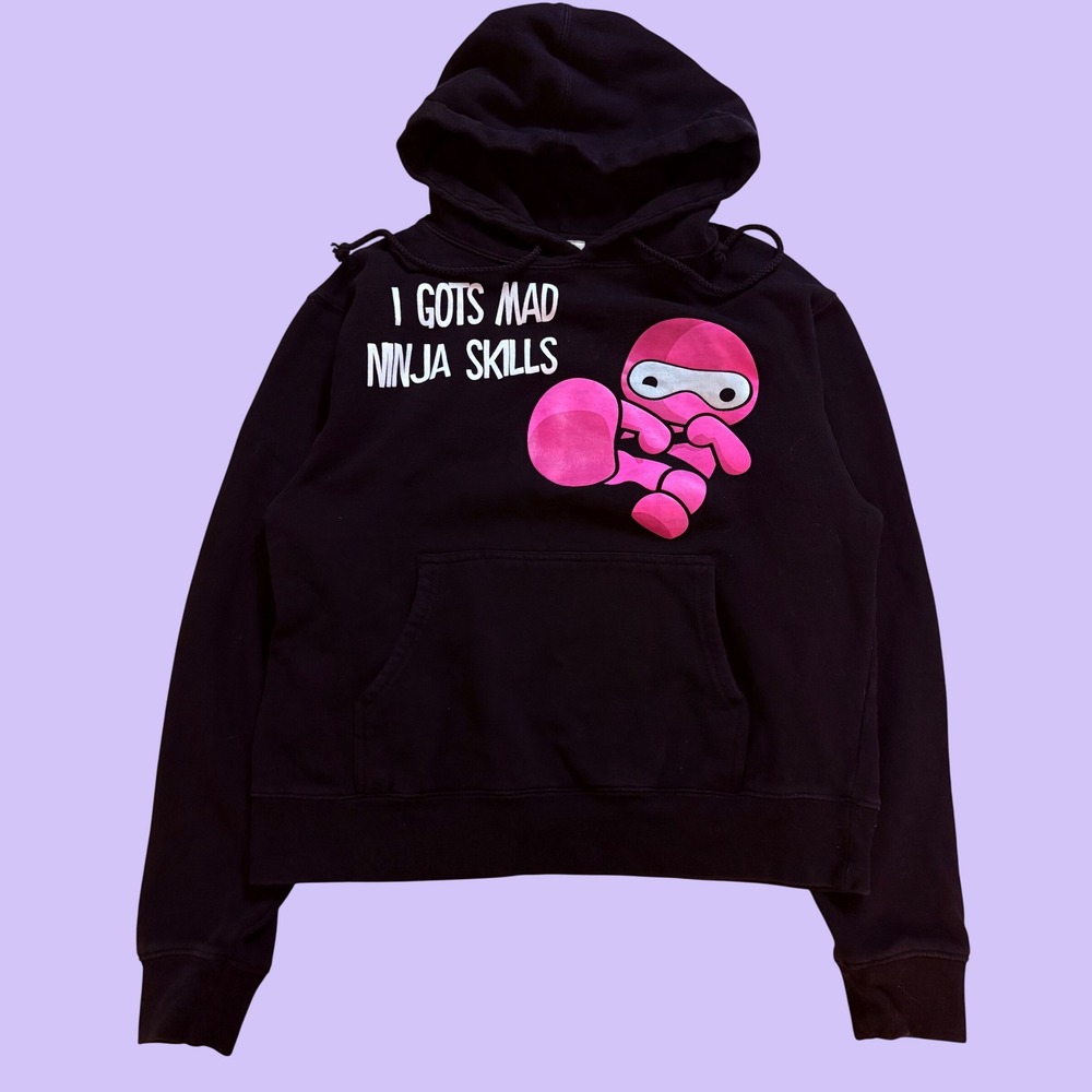 Y2K Bitter Sweet Black "I Gots Mad Ninja Skills"Pullover Hoodie Scene #16